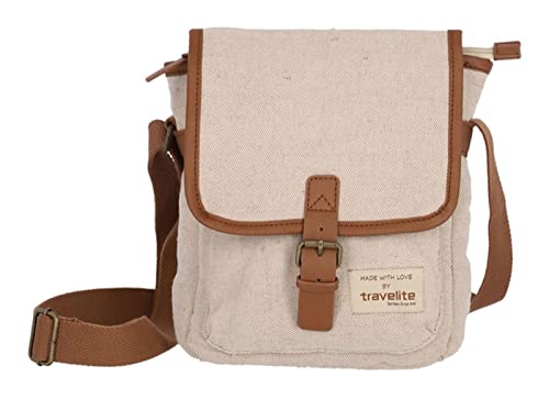 Travelite Unisex-Erwachsene HEMPLINE Crossover Bag A5, beige Schultertaschen von Travelite