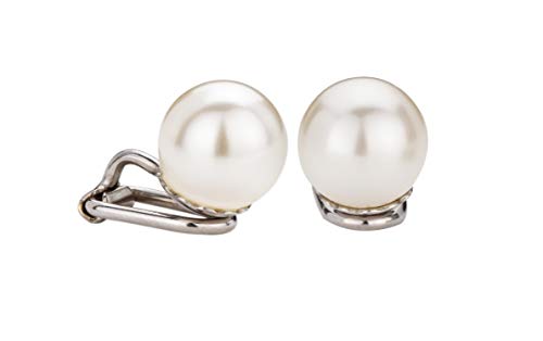 Traveller Ohrclip - Damen - Silberfarben - Perle - 10 mm - Creme - Platiniert - 714110 von Traveller