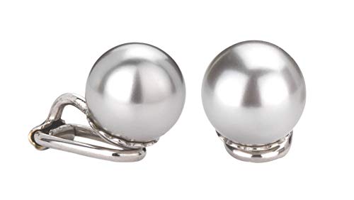 Traveller Ohrclip - Damen - Silberfarben - Perle - 10 mm - Grau - Platiniert - 710110 von Traveller