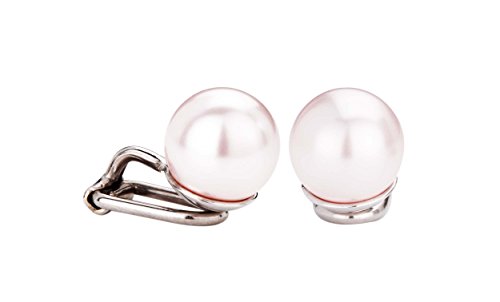 Traveller Ohrclip - Damen - Silberfarben - Perle - 10 mm - Rosa - Platiniert - 702110 von Traveller