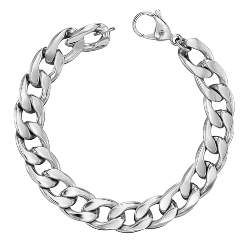 Traveller Armband - Herren - Edelstahl - Silberfarben - 21x1,1 cm - Glieder Armband - 181306 von Traveller