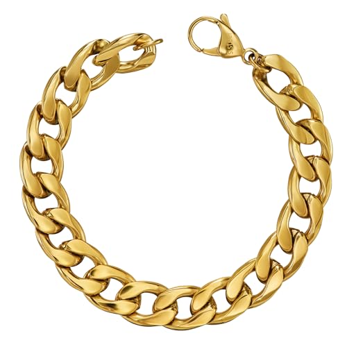 Traveller Armband - Herren - Edelstahl - Vergoldet - 21x1,1 cm - Glieder Armband - 181304 von Traveller