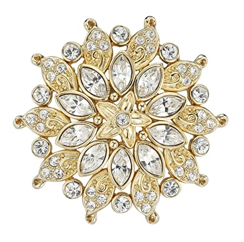 Traveller Brosche - Blume - Kristalle - 22kt vergoldet - 157580 von Traveller