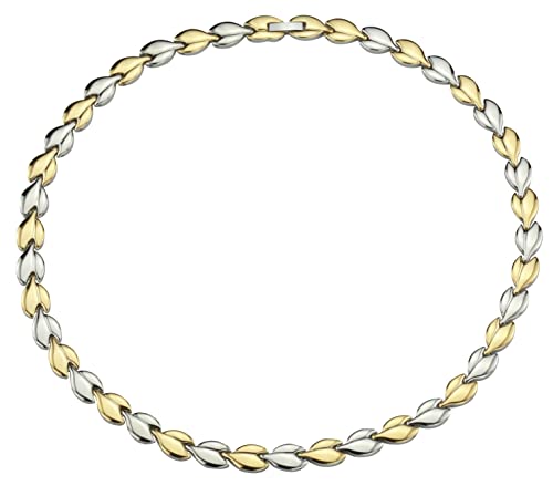 Traveller Collier - Damen - Goldfarbe & Silberfarbe - Bicolor - Edelstahl - Vergoldet - 45 cm - Herzen - 180910 von Traveller