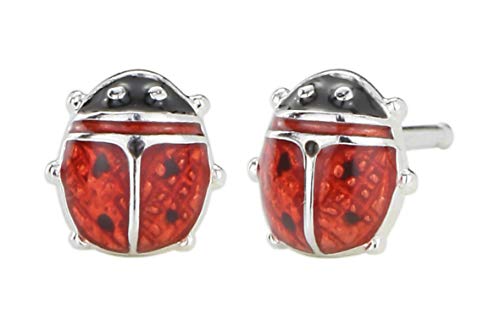 Traveller Kinder Ohrstecker Silber Marienkäfer rot - 545226 von Traveller