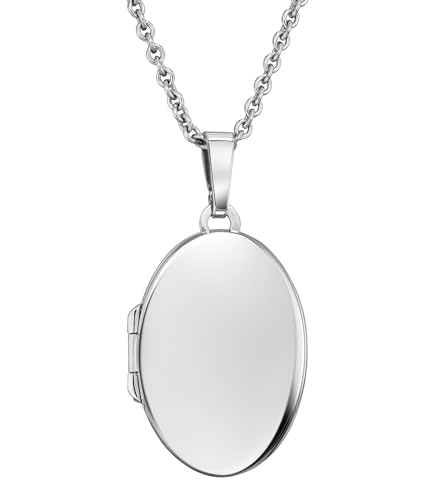 Traveller Medaillon mit Kette - Silber 925 - Glänzend - Oval - Made in Germany - 16 x 23 mm - 45 cm - 571005 von Traveller