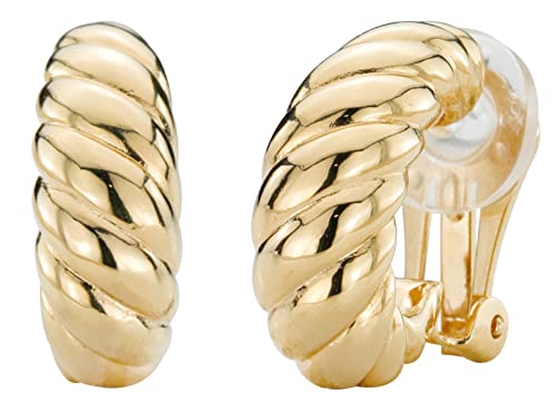 Traveller Ohrclip - Damen - 22kt vergoldet - Twist Effekt - Goldfarben - 20 x 7 mm - 157516 von Traveller