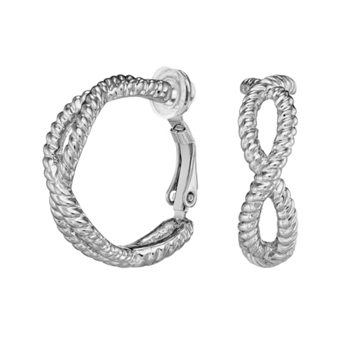 Traveller Ohrclip Creolen - Damen - Silberfarben - 24 x 8 mm - Platiniert - 157733 von Traveller