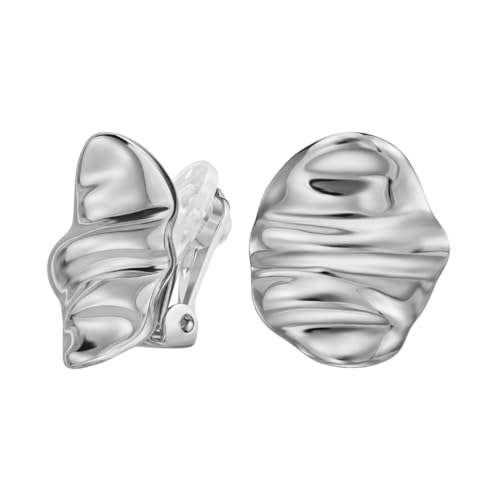 Traveller Ohrclip - Damen - Platiniert - Wellen - 20 x 16 mm - 157768 von Traveller