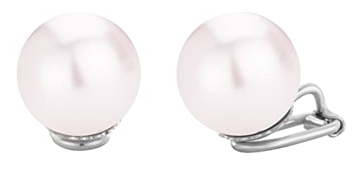 Traveller Ohrclip - Damen - Silberfarben - Perle - 14 mm - Rosé/Rosa - Platiniert - 702114 von Traveller