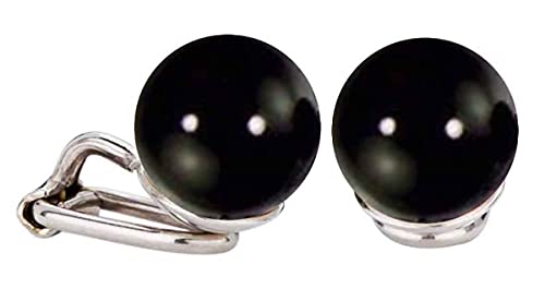 Traveller Ohrclip - Damen - Silberfarben - Perle - 10 mm - Schwarz - Platiniert - 112306 von Traveller