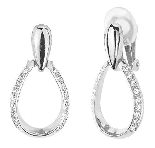 Traveller Ohrclip Hänger Kristall-Steine rhodiniert - 157352 von Traveller