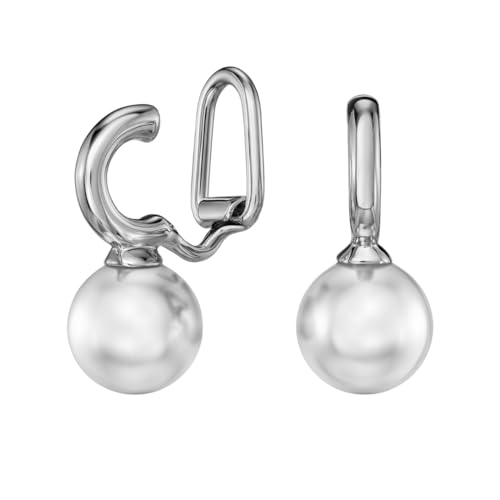 Traveller Ohrclip - Hänger - Silberfarben - Perle 10 mm - Weiß - Platiniert - 20 x 10 mm - 114300 von Traveller