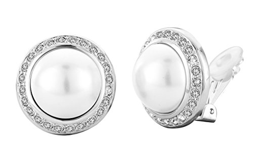 Traveller Ohrclip mit Crystals und Perlen rhodiniert - 113260 von Traveller