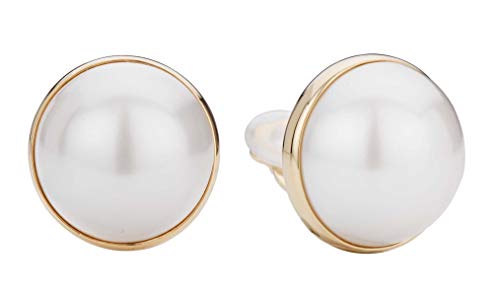 Traveller Ohrclip - Damen - Perle - Ø 20 mm - Weiss - 22kt vergoldet - 194296 von Traveller