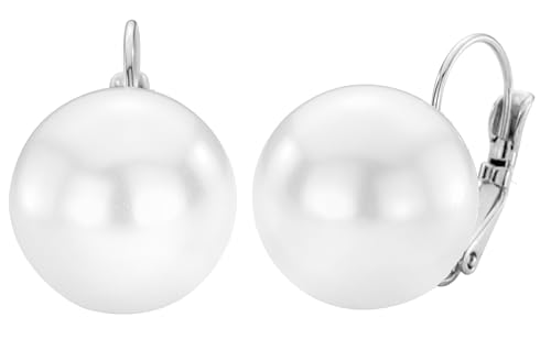 Traveller Ohrhänger Brisur - Perle - 16mm - Weiß - Platiniert - 901716 von Traveller