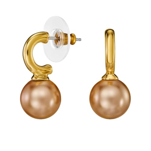 Traveller Ohrstecker - Hänger - Damen - Goldfarben - 20 x 10 mm - Perle 10 mm - Bronze - Vergoldet 22kt - 114305 von Traveller