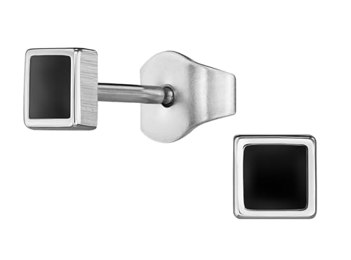 Traveller Ohrstecker - Herren - Edelstahl - Quadrat - Schwarz - Made in Germany - 4 mm - 171001 von Traveller
