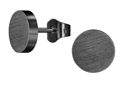 Traveller Ohrstecker - Herren - Edelstahl - schwarz matt - 8mm - 181247 von Traveller