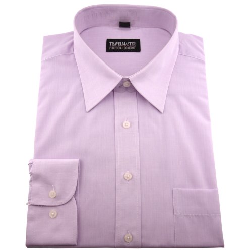 Travelmaster Herren Business & Freizeit Langarm Hemd mit Brusttasche - Farbe Flieder - Hemd Gr.41/42 L von Travelmaster