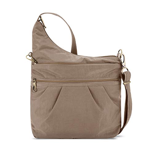 Travelon Anti-Diebstahl-Signatur-Crossbody mit 3 Fächern., sandfarben (Beige) - 43330-711 von Travelon