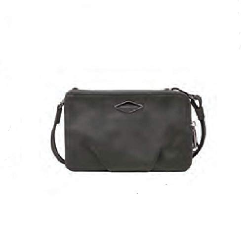 Travelon Damen Parkview Diebstahlschutz Doppelreißverschluss Crossbody Clutch, Perlgrau, 8.5 x 5.5 x 1.5, Clutch mit doppeltem Reißverschluss von Travelon