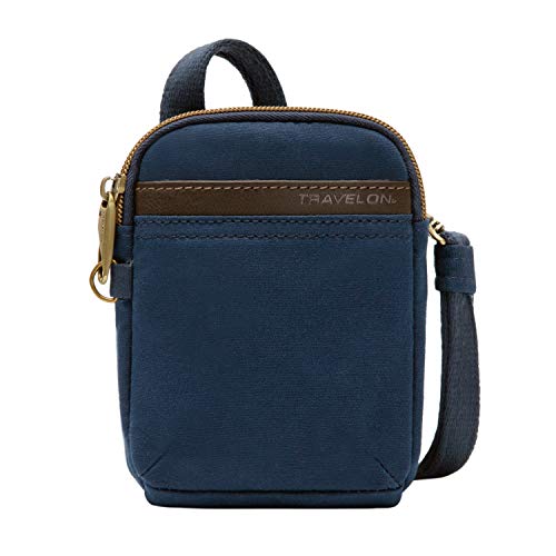 Travelon Mini-Umhängetasche, Diebstahlschutz, Motiv Kurier, Umhängetasche, navy, 4.5" x 6.5" x 1.75", Mini-Umhängetasche mit Diebstahlschutz von Travelon