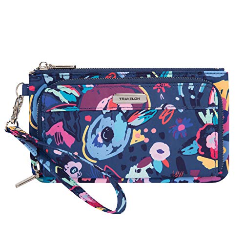 Travelon RFID-blockierende Handy-Clutch-Brieftasche, Mod Floral, 8.25 x 4.5 x 1, RFID-blockierende Handy-Clutch-Brieftasche von Travelon