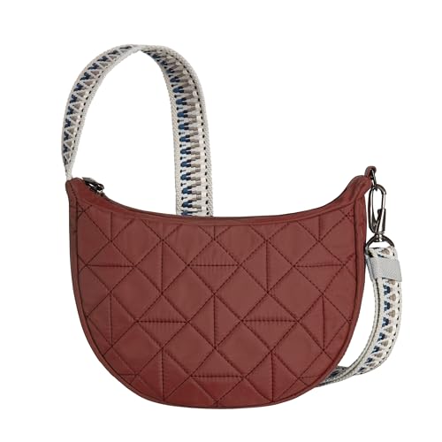Travelon Uni Anti-diebstahl Boho Crescent Crossbody Umhängetasche, Paprika von Travelon