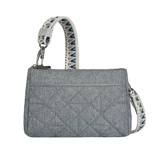 Travelon Uni-Erwachsene Boho Anti-Diebstahl Clutch Crossbody, Grau meliert von Travelon