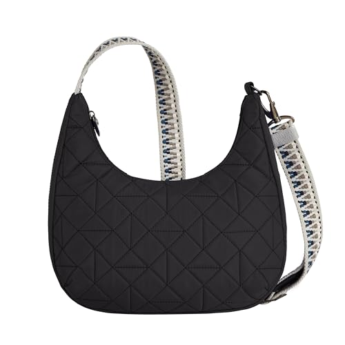 Travelon Unisex Anti-Theft Boho Slouchy Crossbody Umhängetasche, Schwarz von Travelon
