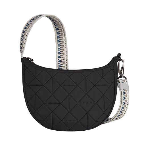 Travelon Uni Anti-diebstahl Boho Crescent Crossbody Umhängetasche, Schwarz von Travelon
