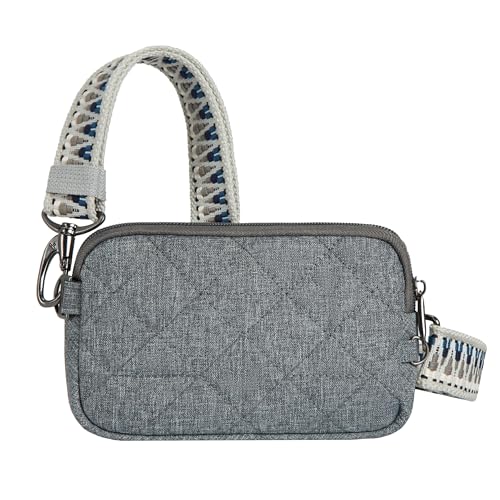 Travelon Unisex Anti-Theft Boho Phone Sling Umhängetasche, Grau meliert von Travelon