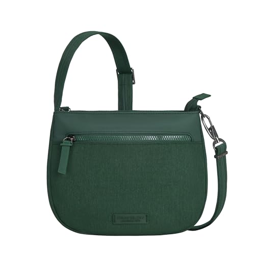 Travelon Unisex Diebstahlschutz Metro Sattel Crossbody Umhängetasche, Wald-Heather von Travelon