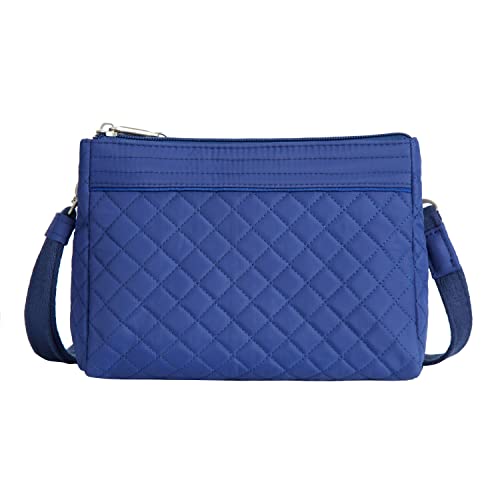 Travelon Uni-Erwachsene Diebstahlsichere Boho-Clutch Umhängetasche, Lush Blue Solid von Travelon