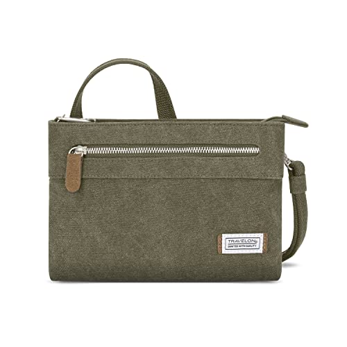 Travelon Unisex-Erwachsene Anti-Theft Heritage Cross Body Bag Umhängetasche, graugrün von Travelon