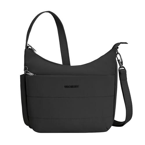 Travelon Unisex-Erwachsene Anti-diebstahl Roam Medium Crossbody Umhängetasche, Schwarz von Travelon