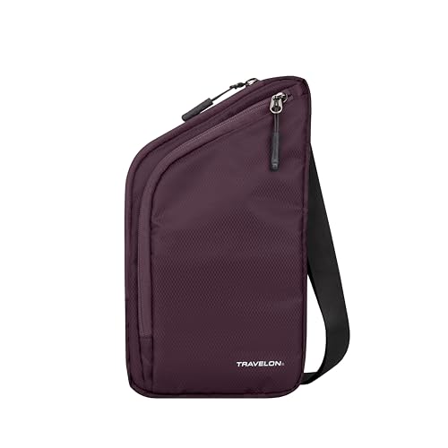 Travelon Unisex-Erwachsene World Travel Essentials Slim Crossbody Umhängetasche, Brombeere von Travelon