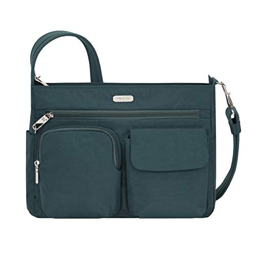 Travelon Unisex Essentials Anti-Diebstahl-Umhängetasche mit aufgesetzter Tasche, pfau, Einheitsgröße, Patch Crossbody von Travelon