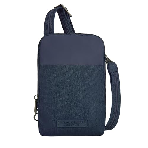 Travelon Unisex Mini Diebstahlschutz Umhängetasche, Navy Heather von Travelon