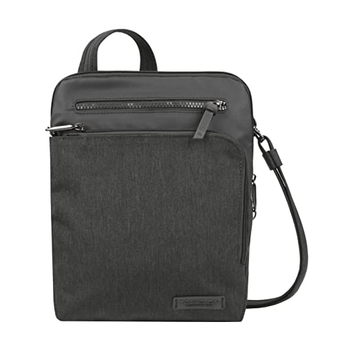 Travelon Anti-Diebstahl Metro Small Crossbody, Grau, 9.75 x 10.75 x 2, Metro Umhängetasche mit Diebstahlschutz, klein von Travelon