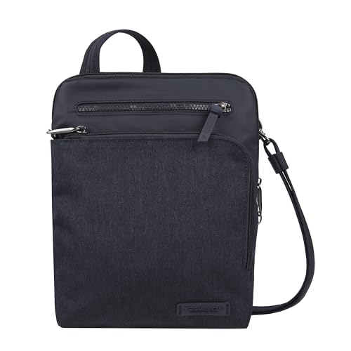 Travelon Metro Small Crossbody mit Diebstahlschutz, Marineblau, meliert, Einheitsgröße, Metro Small Crossbody mit Diebstahlschutz von Travelon