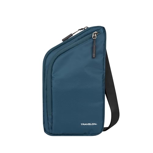 Travelon: World Travel Essentials Slim Crossbody-Tasche, Pfauenblaugrün, Einheitsgröße, Modern von Travelon