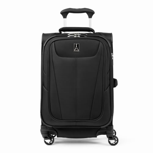 Travelpro Maxlite 5 Softside erweiterbares Handgepäck mit 4 Spinnerrädern, Leichter Koffer, Herren und Damen, Schwarz, kompaktes Handgepäck 51 m von Travelpro