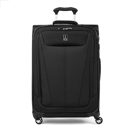 Travelpro Maxlite 5 Softside Gepäck mit 4 Spinner-Rollen- Erweiterbarer, Leichter Koffer mit TSA-Schloss und Power Scope Griff für Herren und Damen- Vielseitiges Rollgepäck Schwarz 69x47x33 von Travelpro