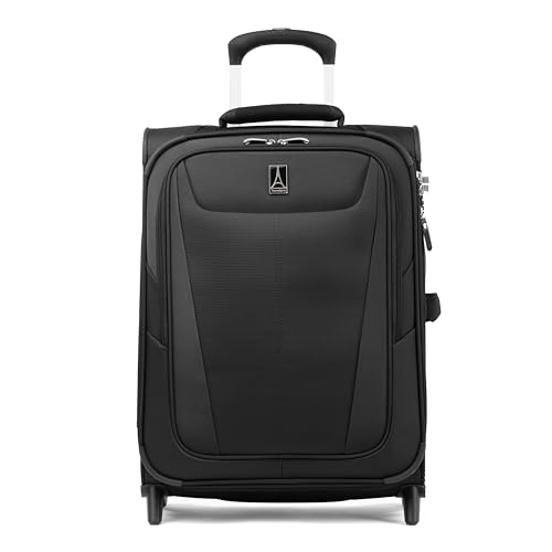 Travelpro Maxlite 5 Softside erweiterbares aufrechtes Handgepäck mit 2 Rädern, Leichter Koffer, Herren und Damen, Schwarz, Handgepäck 51 cm von Travelpro