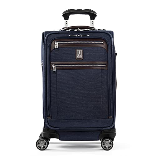 Travelpro Platinum Elite Softside Erweiterbares Gepäck, 8 Räder, Drehkoffer, USB-Anschluss, passend für Laptops bis zu 15 Zoll (38,1 cm), für Männer und Frauen, Business Plus, Reines Marineblau, von Travelpro