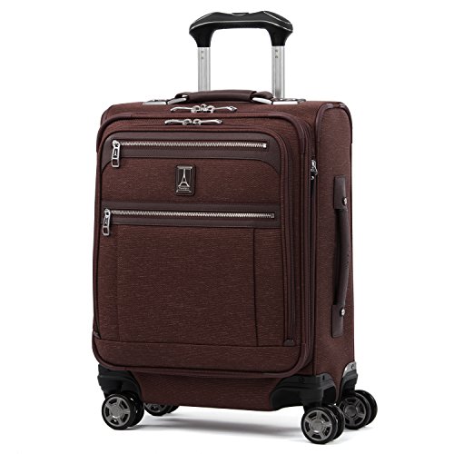 Travelpro Platinum Elite Softside erweiterbares Handgepäck, Spinner-Koffer mit 8 Rädern, USB-Anschluss, Herren und Damen, International, Bordeauxrot, Handgepäck 49 cm von Travelpro