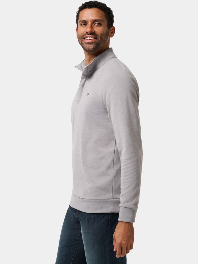 TravisMathew CLOUD QUARTER ZIP 2. Stretch Midlayer hellgrau von TravisMathew