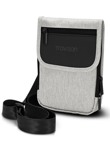 TRAVISON Brustbeutel | Verstärkter Halsriemen | RFID-Schutz | Umhängetasche Klein für Herren und Damen | Reisegeldbeutel | Kleine Schultertasche für Reisen und Alltag Herren-Handtasche Reisegeldbeutel von Travison